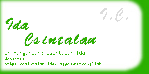 ida csintalan business card